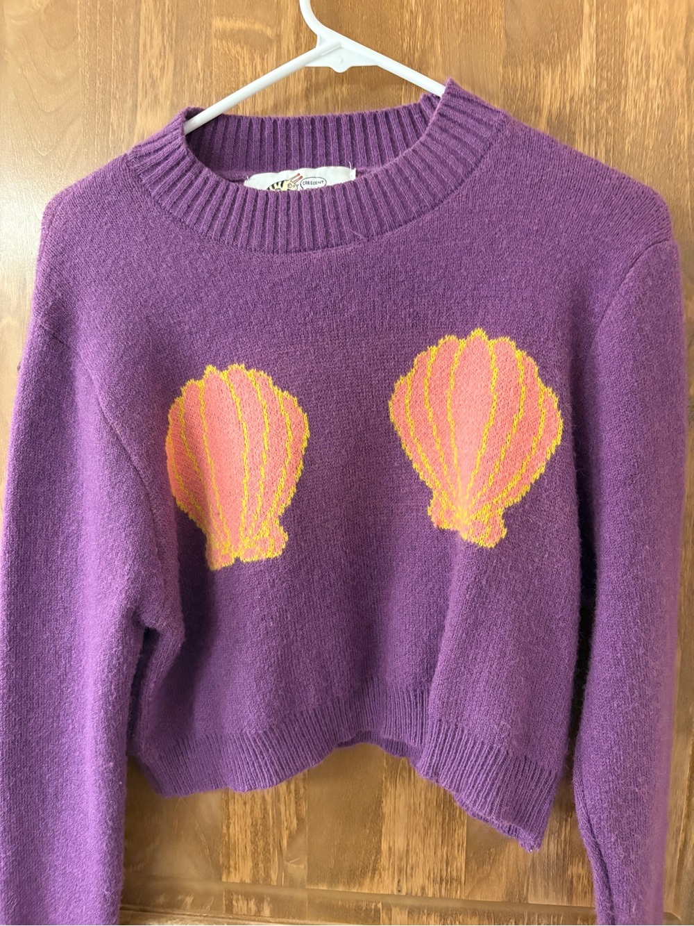 Mermaid Seashell Crop Sweater